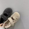 Autumn and Winter Mary Jane Shallow Mouth New Shoes Inner Height Increase Women's Shoes Bow 2025 Thick-soled Fluffy Shoes Women's Outer Wear