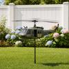 Sculptură Rotativă de Vânt Elicopter Metalică 3D pentru Grădină Exterioară, Artă Decorativă pentru Gazon