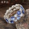 Enamel Round Flower Elastic Bracelet, Stylish and Simple Women's Round Petal Zinc Alloy Hand