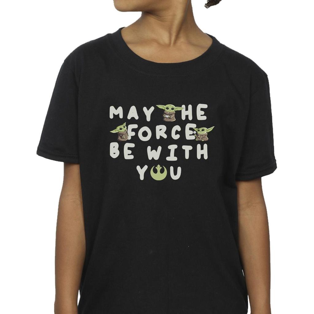 Star Wars Girls The Mandalorian Grogu May The Force Be With You Cotton T-Shirt