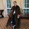 Fur integrated V-neck double-sided wearable coat  extended winter coat to keep warm new environmentally friendly fur