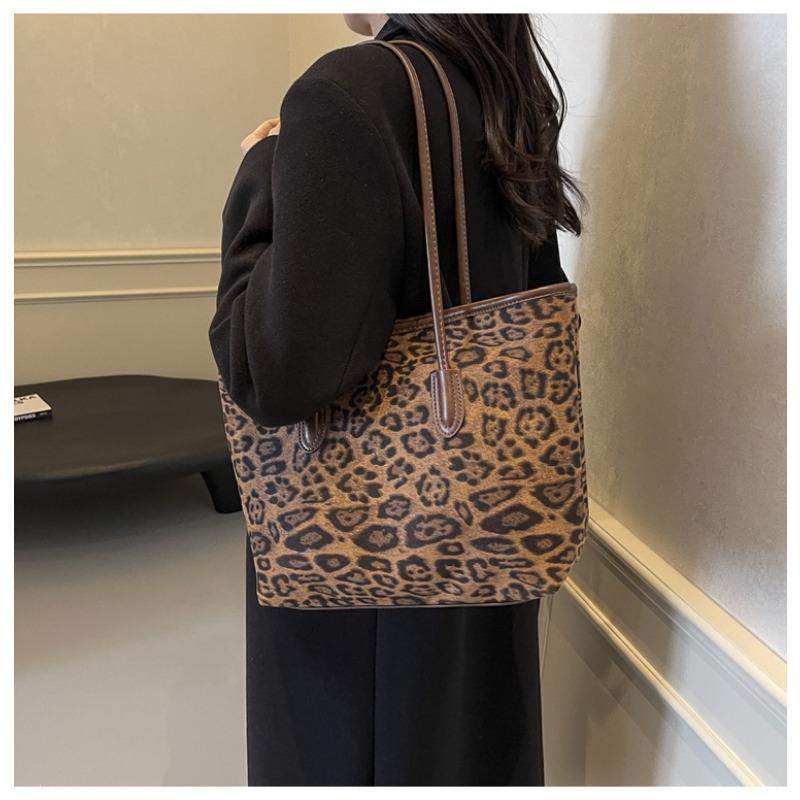Bolso Tote de Gran Capacidad con Estampado de Leopardo