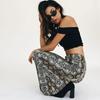 Jeans a zampa skinny a vita alta stampati Streetwear Donna