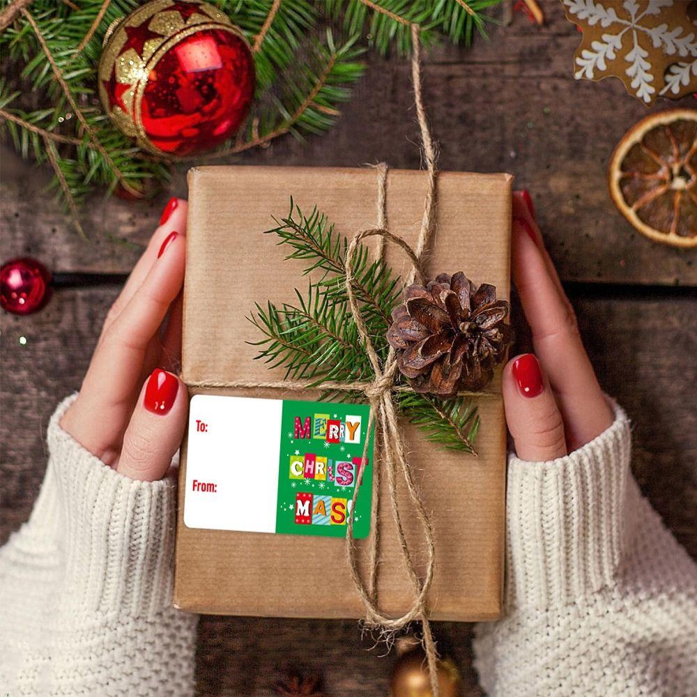 250 Pcs colorful Christmas Tags Stickers Gift Sealing Stickers for Xmas Presents