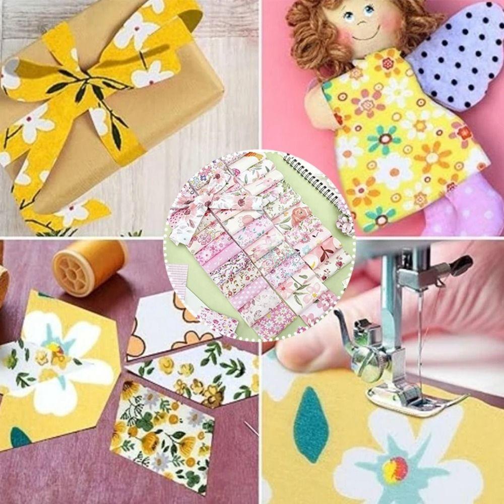 20pcs DIY Crafts Floral Printed Fabric Creative Patchwork Fabrics Sewing Supplies