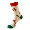 Weihnachtssocken für Damen, interessante Weihnachtssocken mit Weihnachtsmann, Schneeflocke, Elch, Baumwolle, Rundhals, Happy Socks, interessante Socken für Herren