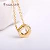 Gold Plated Brass Metal Initial 26 Letters Pendants Pendants Necklace For Women Jewelry Accessories Thin Chain Necklaces Female