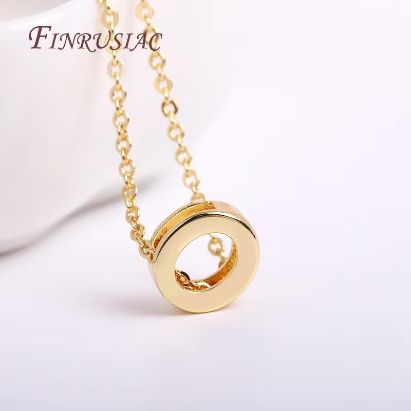 Gold Plated Brass Metal Initial 26 Letters Pendants Pendants Necklace For Women Jewelry Accessories Thin Chain Necklaces Female