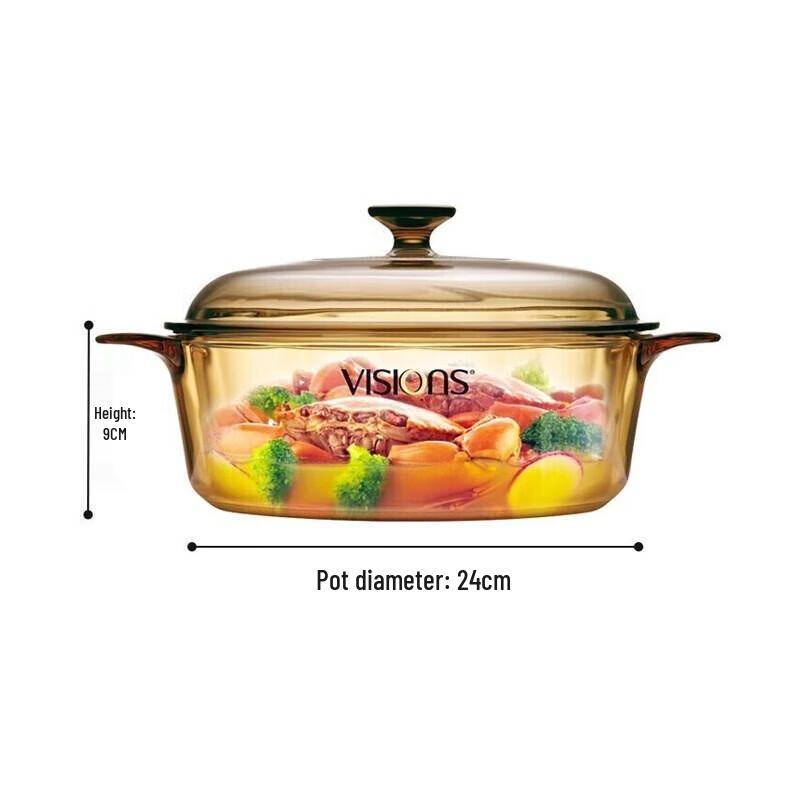 

Corning VISIONS Transparent Glass Casserole Pot