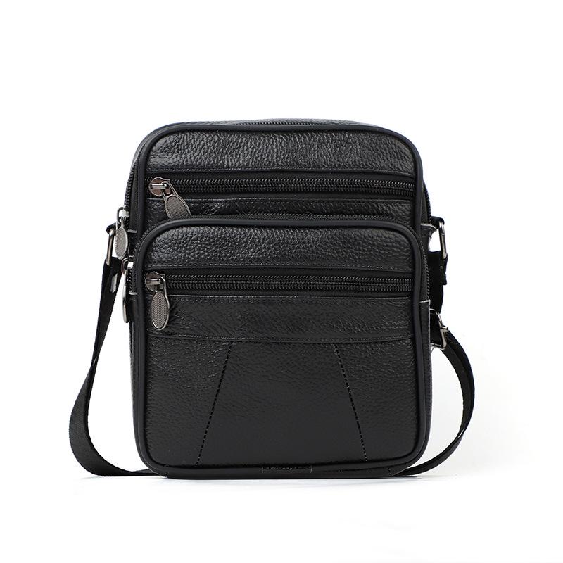 

Мужская сумка кроссбоди из натуральной кожи - Модная, Повседневная, Наплечная сумка из коровьей кожи высшего слоя чёрный