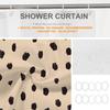 Brown Cartoon Leopard Decor Shower Curtain,Animal Polyester Shower Curtain For Shower Stall Bathroom Waterproof With 10 Hooks