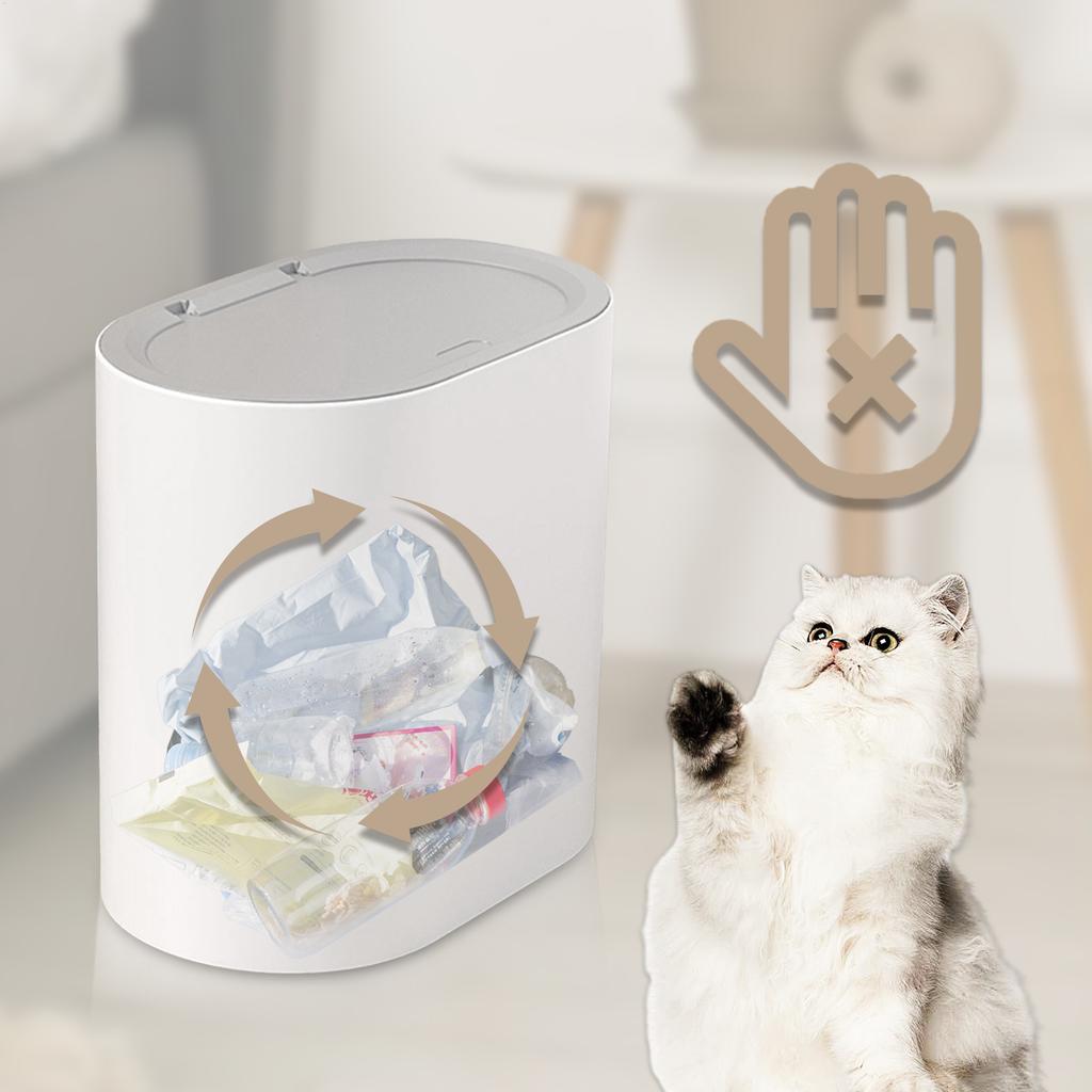 Trash Bin Press Top Waste Basket Bathroom Trash Can with Lid Stylish Slim Garbage Can Compact Spaces Wastebasket for Kitchen
