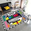 No Signal TV Test Pattern Area Rug Available Non-Slip Carpet for Living Room Bedroom Bedside Floor Mat Home Decor