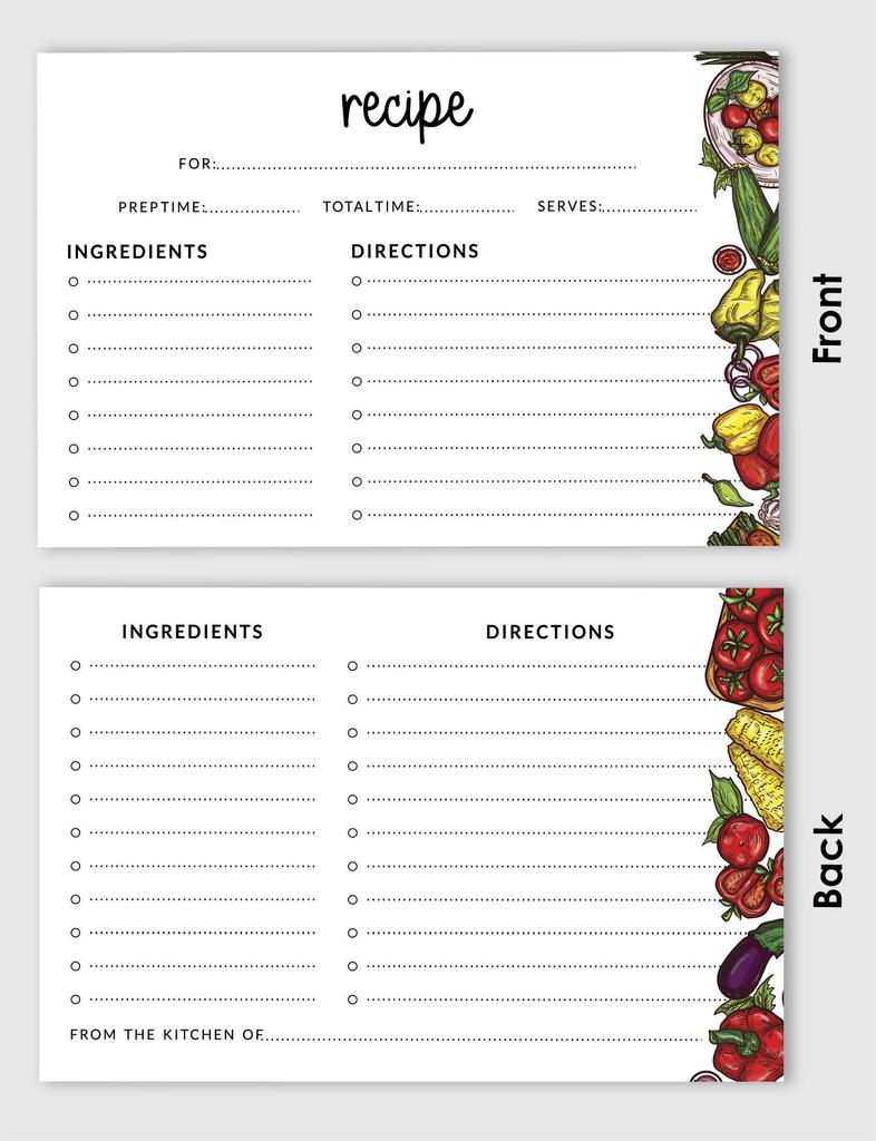 Inkdotpot 4x6 Inch Recipe Cards (Set of 50) , Thick Double Sided Premium Card Stock- Modern Style White Recipe Notecards