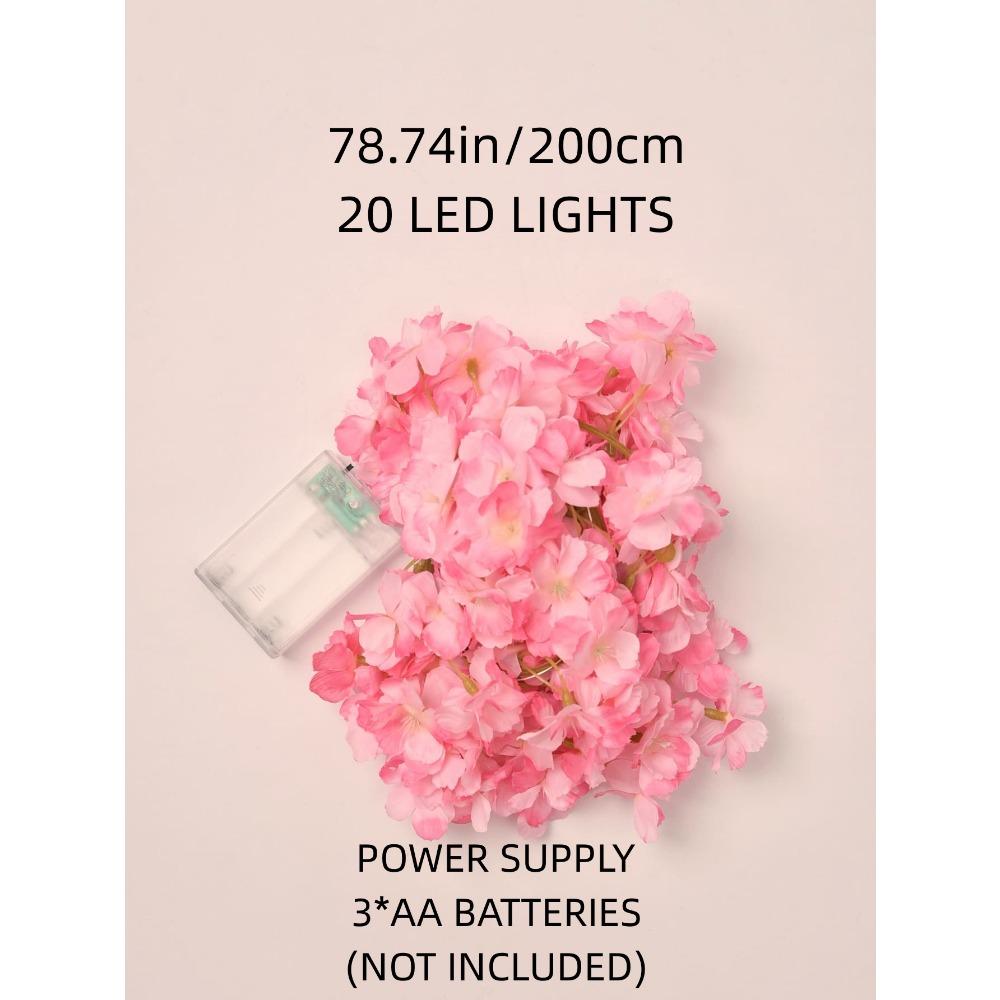 1 Roll, LED Sakura String Lights Courtyard Lights New Year, Christmas, Holiday Decorations, Batteries Not Included (1 X 6.56 Ft 20 LED)