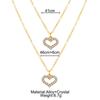 17KM Fashion Wedding Heart Pendant Necklace for Women Multilayered Gold Crystal Heart Necklaces Valentine's Day Gifts Jewelry