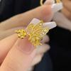 The Same Sand Gold Butterfly Flower Ring In the Gold Store, Women's New Ring Open Ring, Gift for Girlfriend