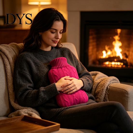 Rubber Hot Water Bag 2000ML Bottle with Knit Cover, Leakproof Large Capacity for Pain Relief, Winter Warm Neck, Shoulder Back Explosion Proof Pouch