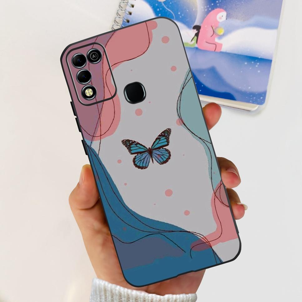 For Infinix Hot 11 Play 6.82" Soft Silicone Phone Cases For Infinix Hot 11 Play 11play 10Play Cover Luxury Flowers Funda Capa