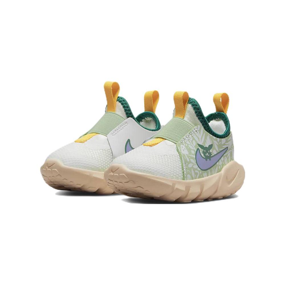 Nike Flex Runner 2 Lil Slip-Resistant Cushioning Wear-Resistant Low-Top Running Shoes White Green Infant And Toddler DQ0575-100