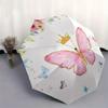 Butterfly Princess Automatic Folding Umbrella  8 Ribs, Durable Iron Frame, Bright Color Pattern Compact Travel Umbrella, Suitable for Outdoo