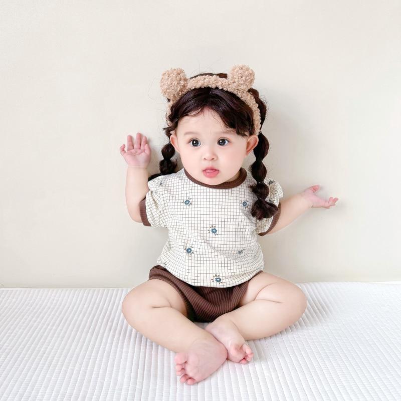 Summer Baby Clothing Set Floral Tee And Bloomer 2Pcs Suit Baby Clothes