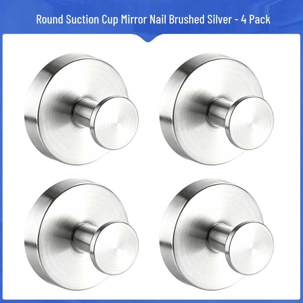Stainless Steel No-Drill Suction Cup Hook for Kitchen & Bathroom