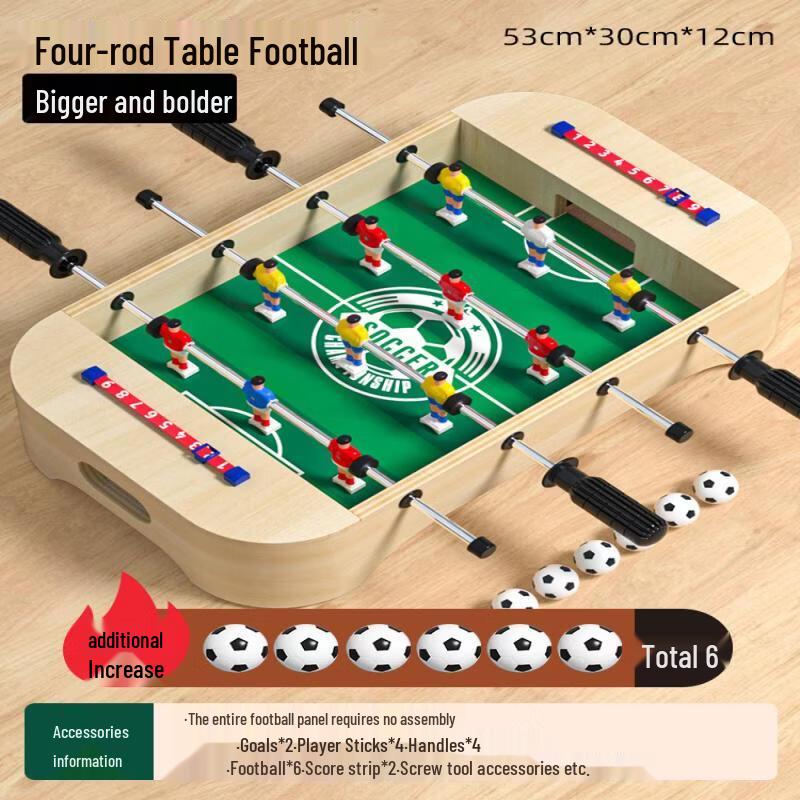 Large Wooden Foosball Tabletop Game