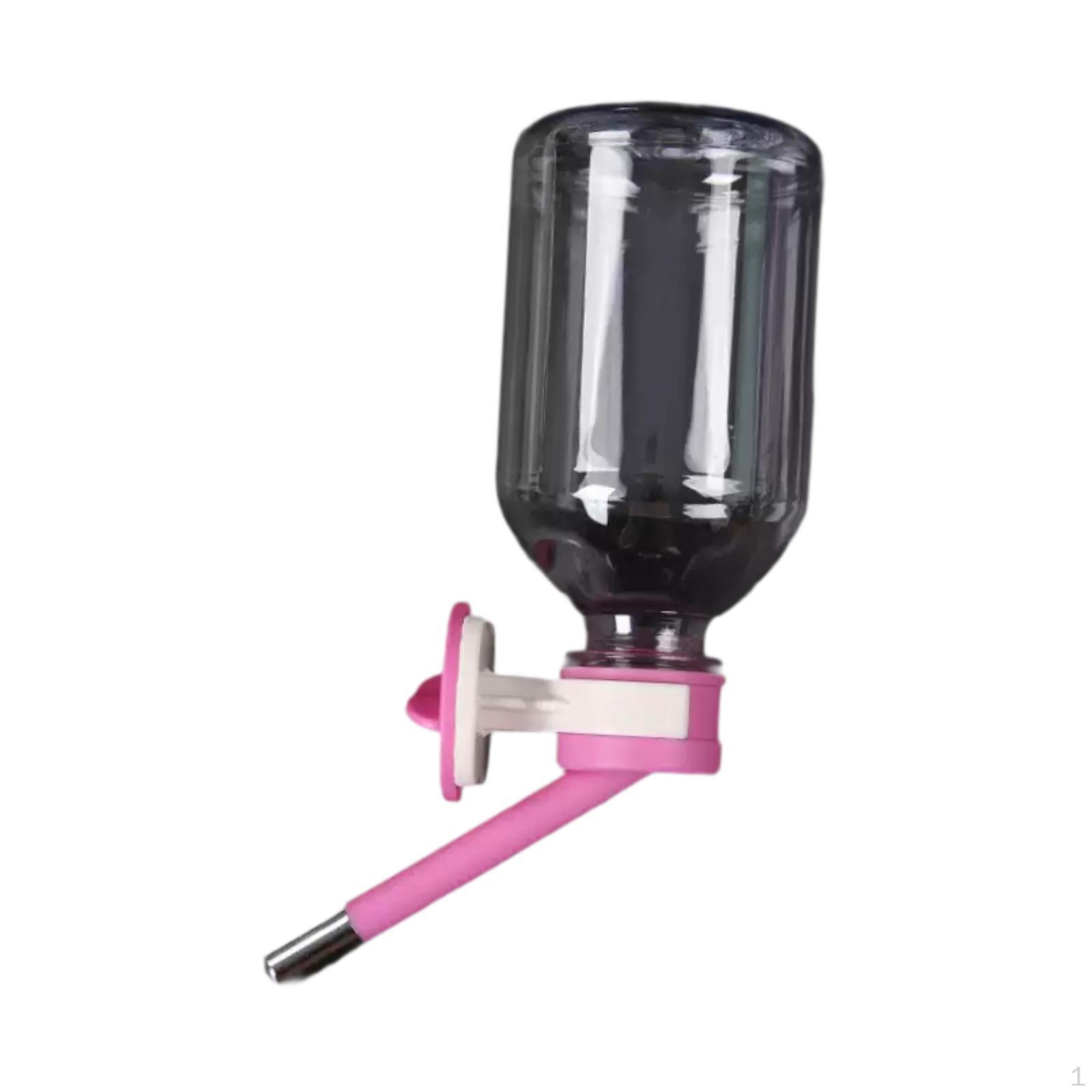 

Поилка для собак, бутылка для питья, антикапельная подвесная поилка, клетка для мелких животных 330ml розовый