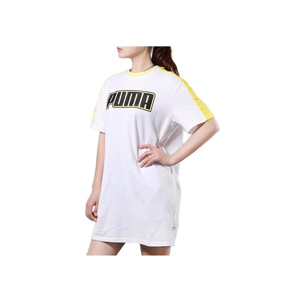 Puma Breathable Round Neck Casual Short Sleeve T-Shirt Women Tops White 579534-02