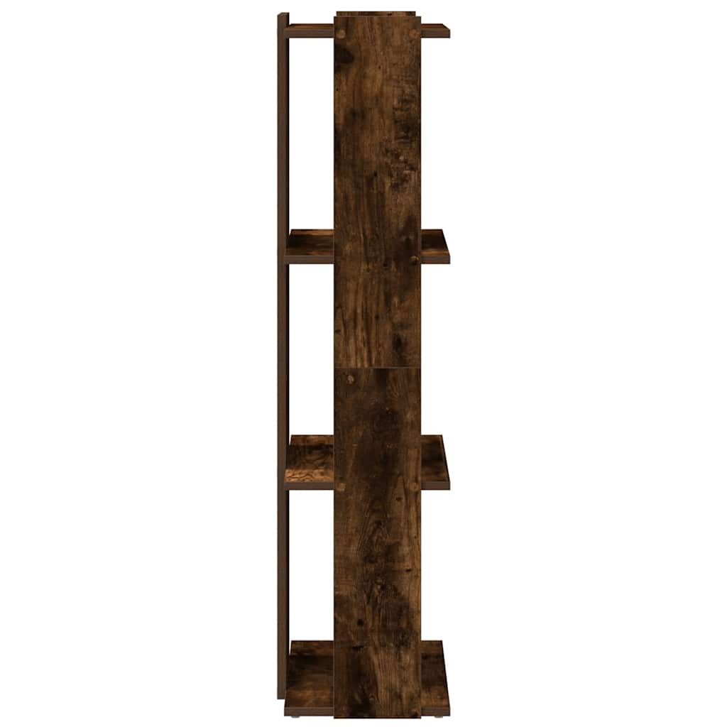 Bookshelf with 3 Shelves Smoked Oak Finish 60 X 30 X 120 Cm Engineered Wood