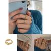 Chic Ins Cold Aesthetic Gold Plated Horn Finger Ring For Stylish Women With Adjustable Fit