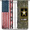 Farmhouse American Flag Curtains Boys Army Green Camo Vintage Stripe Us Print Window Kitchen Bedroom Curtain Polyester Ideal For Sleeping Area