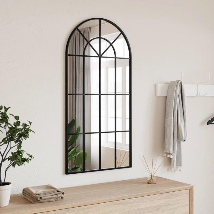VidaXL Wall Mirror Black 50x100 Cm Arch Iron 358626