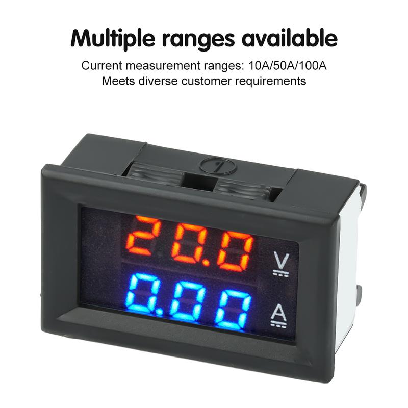 DC0-300V 10A 50A 100A Voltmeter Ammeter Dual Digital Volt Amp Meter Gauge LED display Meter Amperemeter Voltage Indicator H28UI5
