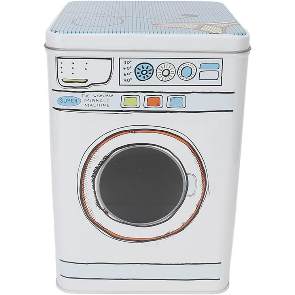 Laundry Powder Bin,Metal Washing Machine Shape Laundry Powder Bin Ideal for Holding Pods Tablets Detergent