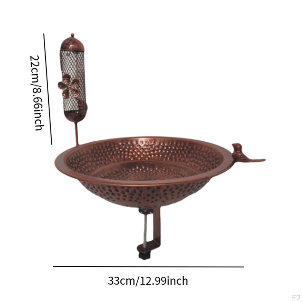 Bird Bath Feeder,Large Capacity Accessories Weatherproof Vintage Design Ornamnet Garden Yard