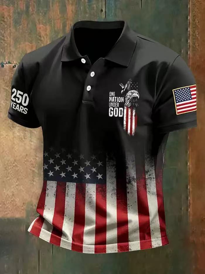 2026 Independent Station Summer Men's Casual Lapel POLO Shirt 3D Digital Printing Men's Outdoor POLO Shirt