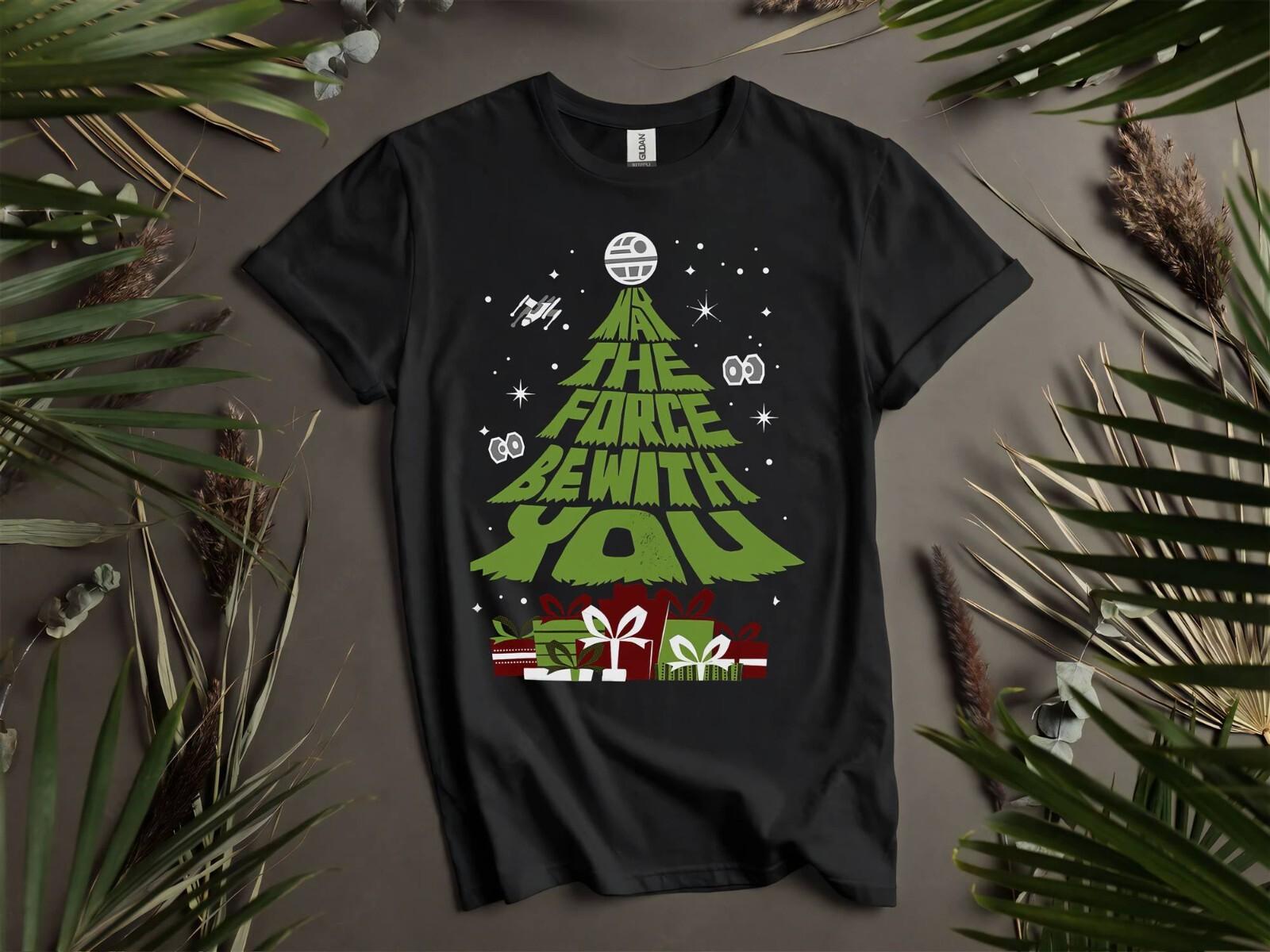 May The Force Be With You Christmas T-Shirt Mens Womens Tees Top T Shirt Mens Womens Tees Top Men Women Unisex Tshirt K539 S
