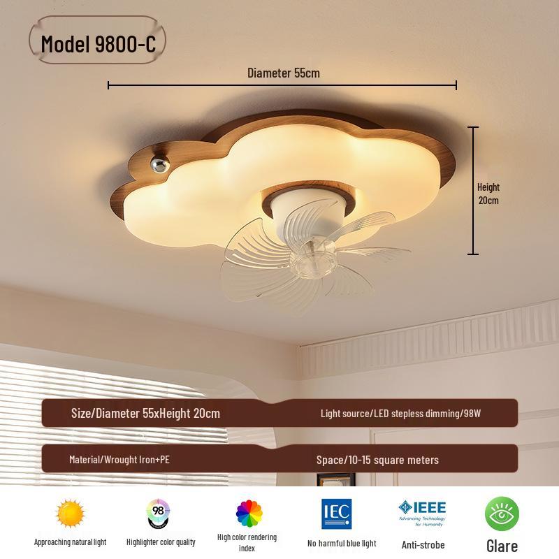 

Современный китайский потолочный вентилятор с подсветкой 2025: Вращение на 360° для спален, кабинетов и детских комнат