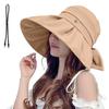UV Protection Hat for Women Sun Face Wide Actress Sun Beach - Protection, Concealing, Foldable, Brim, Lightweight, Stylish, Ribbon, Cute,