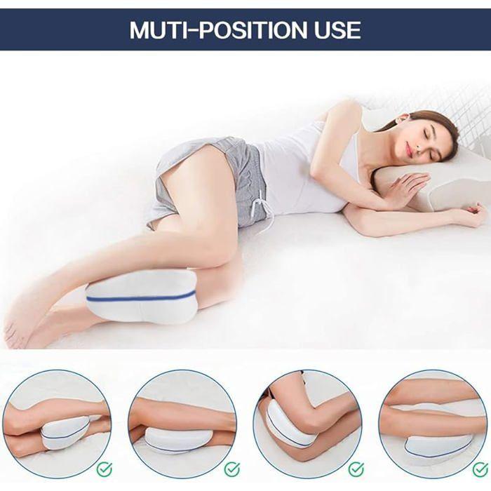 Coussin ergonomique genou pour dormir sur le côté, oreiller repose-jambe en mousse à mémoire de forme, Crème COUSSIN