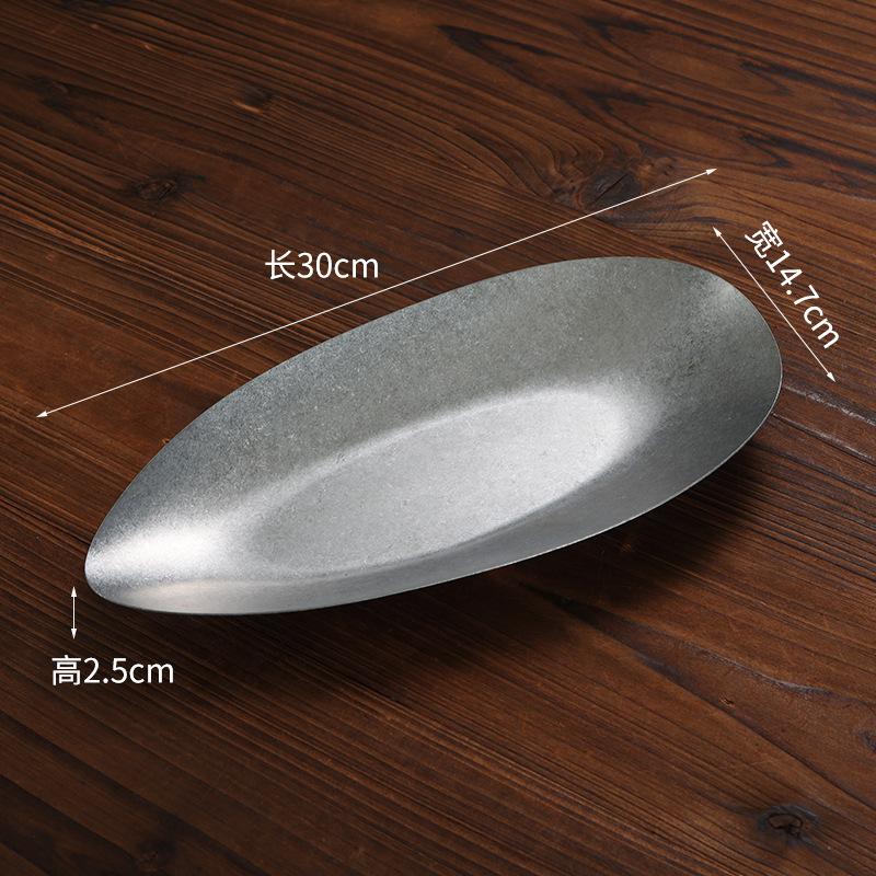 Irregular Stainless Steel Meal Plate Snack Spaghetti Barbecue Plate Western Food Plates French Restaurant Bone Dish Tableware