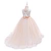 High-End Flower Girl Wedding Dress with Train - Puffy Skirt Princess Dress for Middle & Big Children.