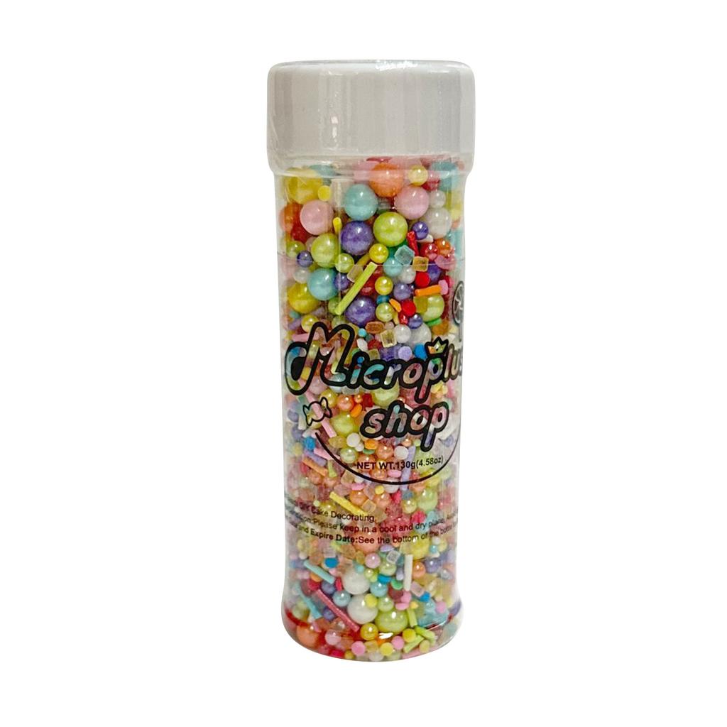Rainbow Sprinkles for Cake Decorating, Pastel Jimmies and Pearls Sprinkles Mix for Donut Cookie Brownies Ice Cream Toppings