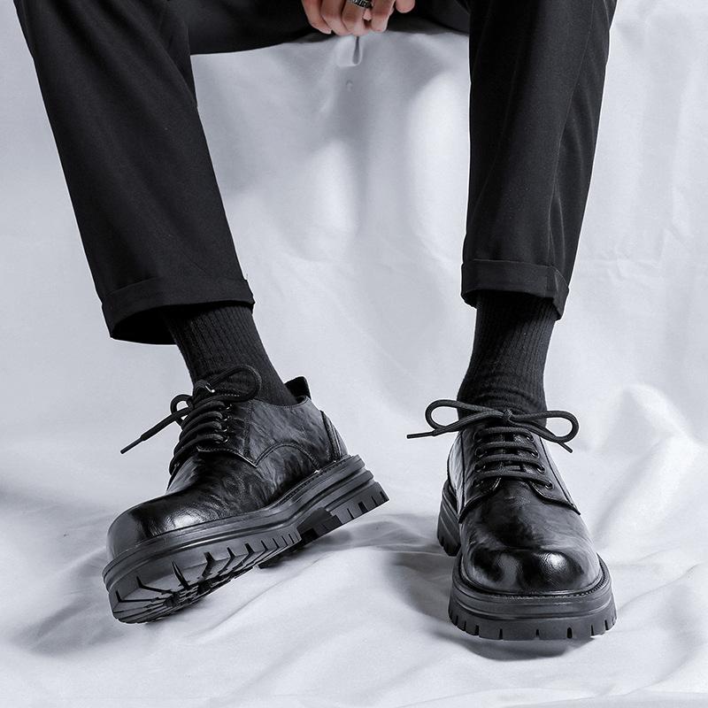 New Modelbritish Style Small Leather Shoes Men'S Autumn And Winter New Japanese Uniform Retro College Shoes 65225-R