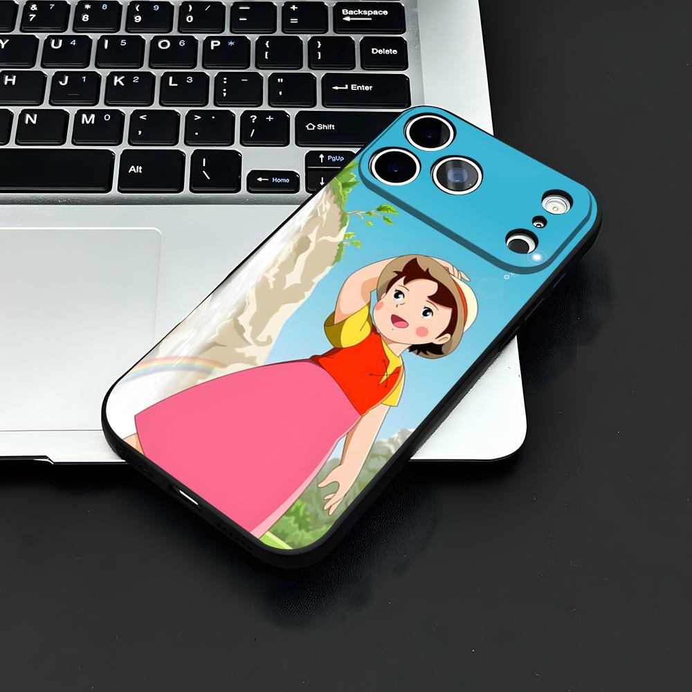 Heidi Cartoon Phone Case For IPhone 17 Air 16 E Pro Max 15 14 13 Mini 12 Pro 11 Max Plus Black Soft Shell