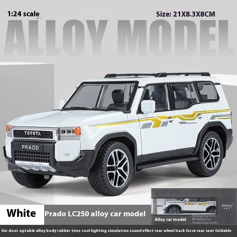 1/24 Scale Toyota Land Cruiser Prado LC250 SUV Alloy Diecast Toy Car Model Sound & Light Children's Toy Collectibles Birthday Gift Boy