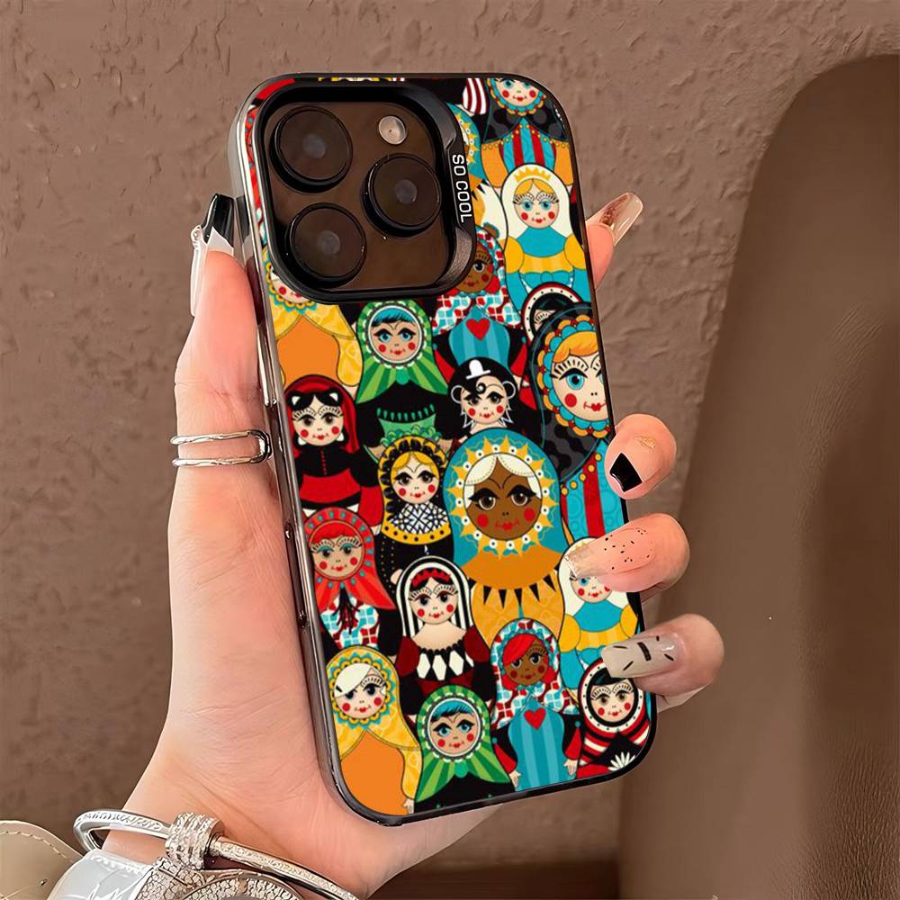 Russian Dolls Matryoshka Cute Phone Case For IPhone 17 16 15 14 13 Pro Max Plus Matte Color Back Cover