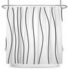 Minimalist Wavy Line Shower Curtain Gradient Design Waterproof Bath Curtain Bathroom Decor Multiple Options Polyester With Hooks
